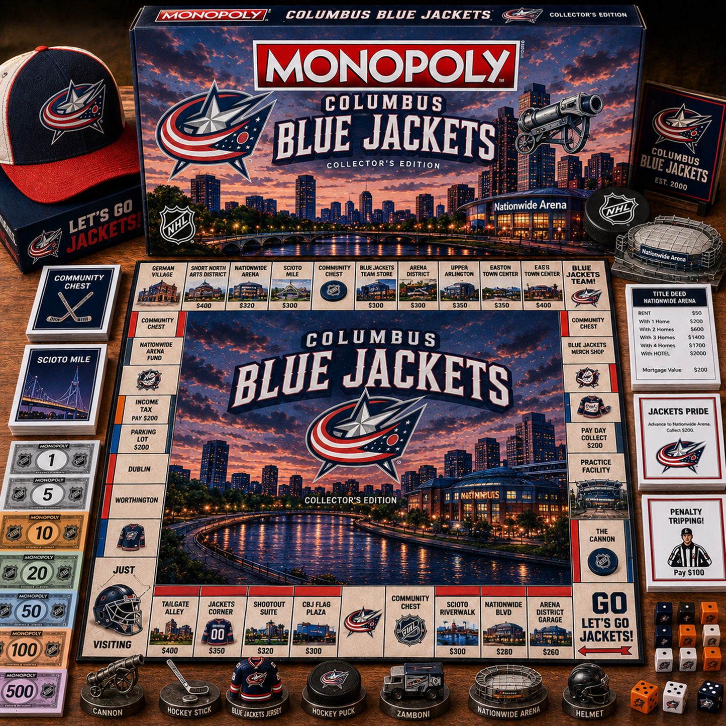 Premium NHL CBJ Legacy Monopoly Collector’s Edition Board Game V2 NMD 150826 TTV