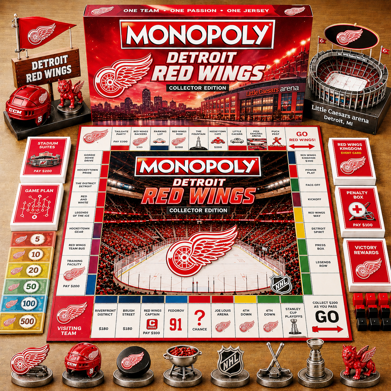 Premium NHL DRW Game Night Monopoly Collector’s Edition Board Game V5