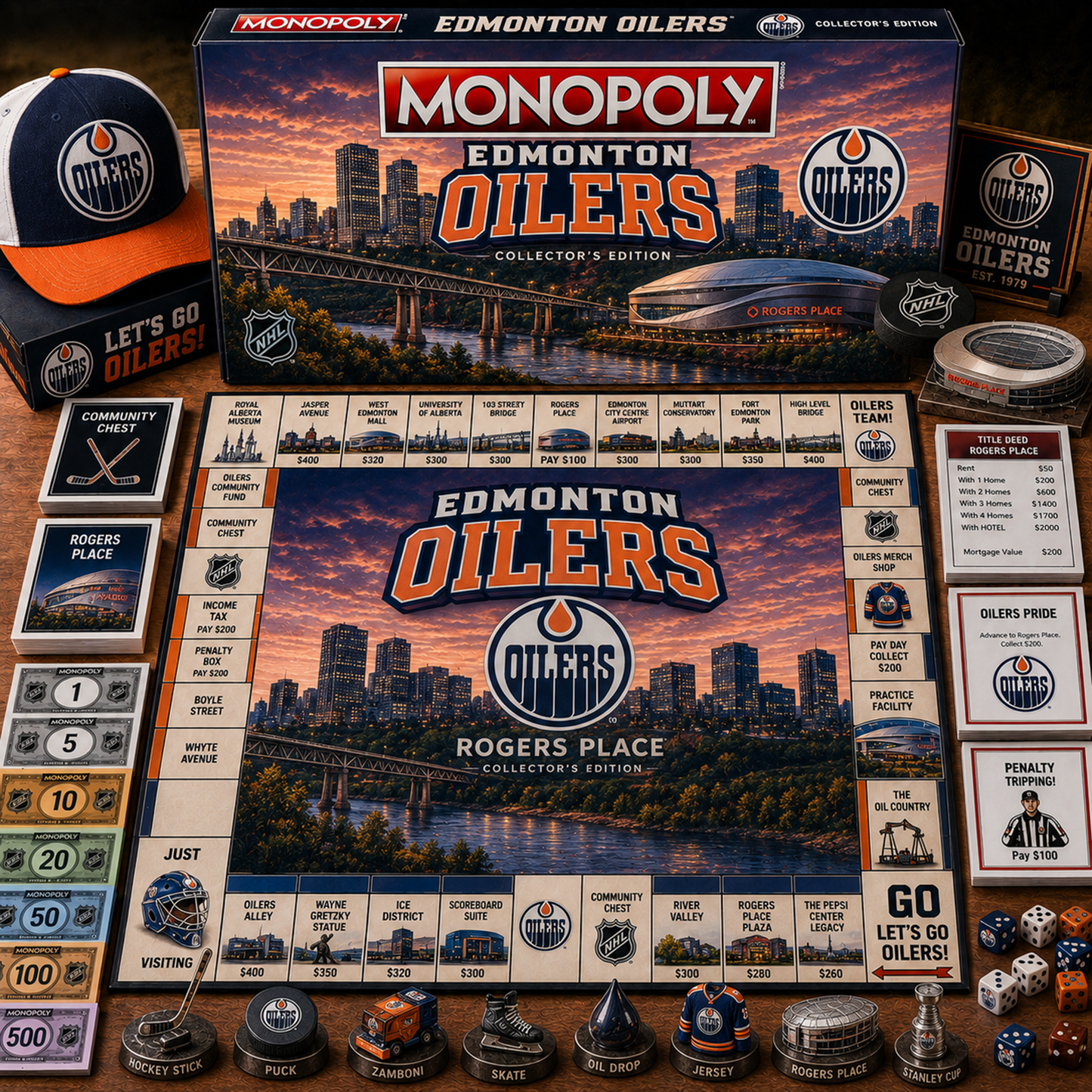 Premium NHL EDM Legacy Monopoly Collector’s Edition Board Game V2 NMD 150826 TTV