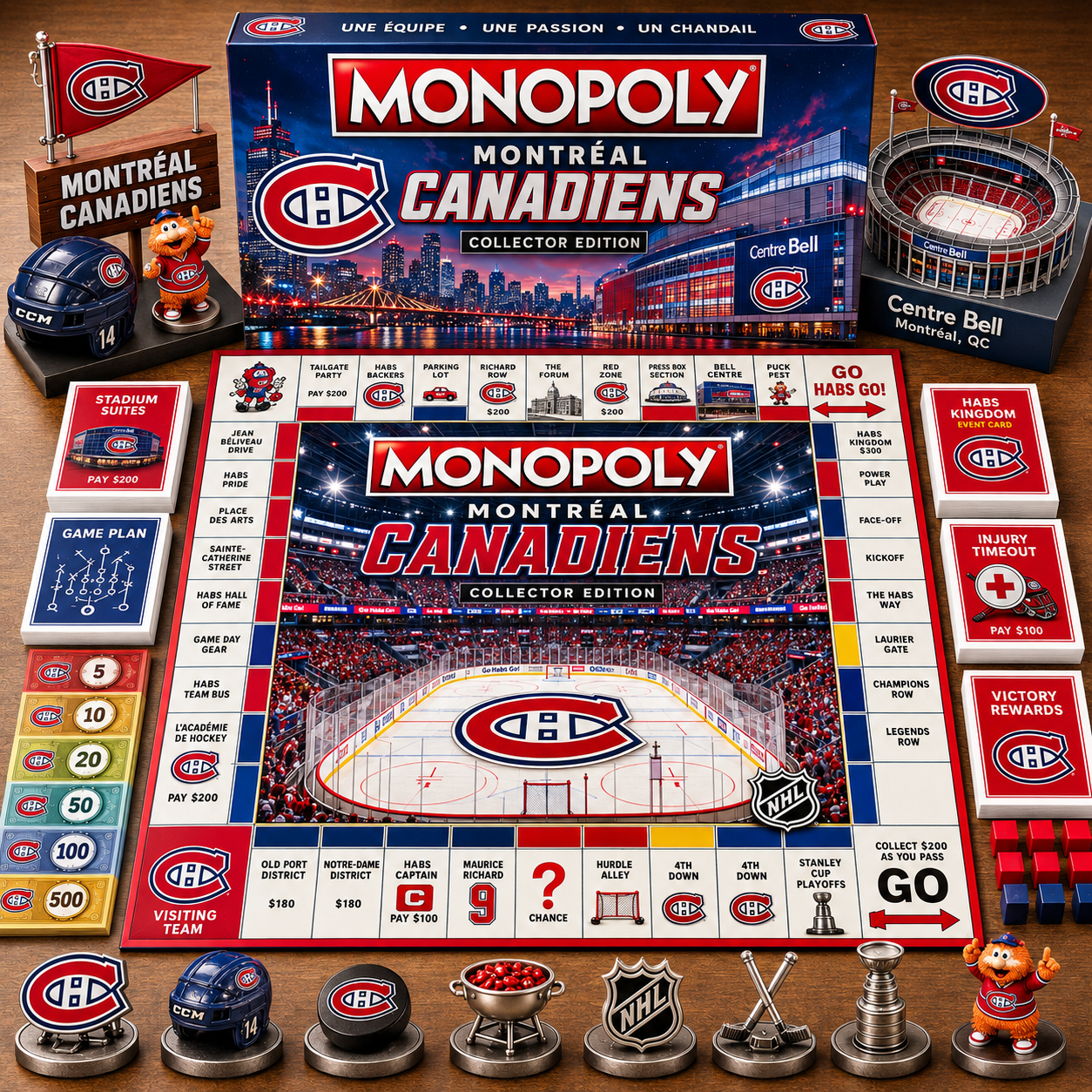 Premium NHL MC Game Night Monopoly Collector’s Edition Board Game V5