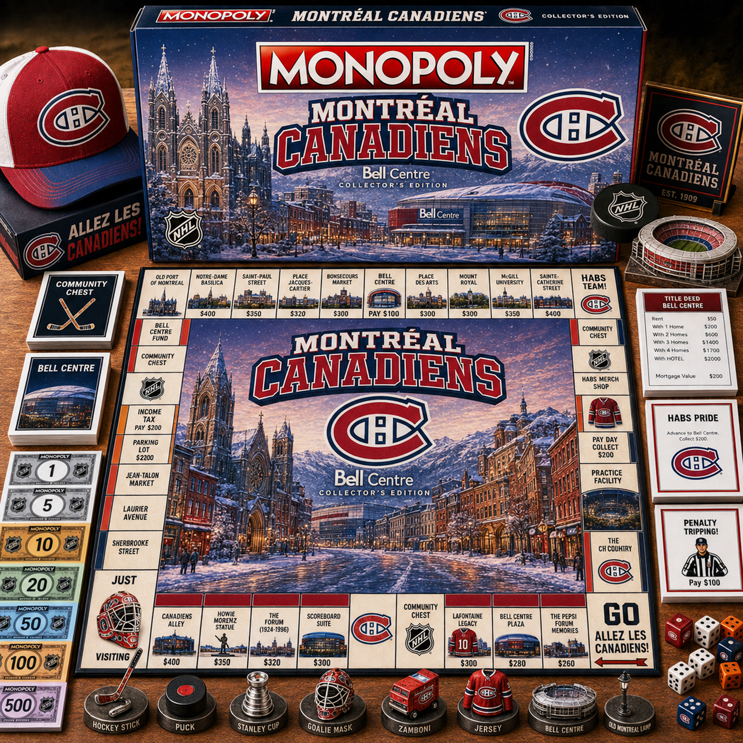 Premium NHL MTL Legacy Monopoly Collector’s Edition Board Game V2 NMD 150826 TTV
