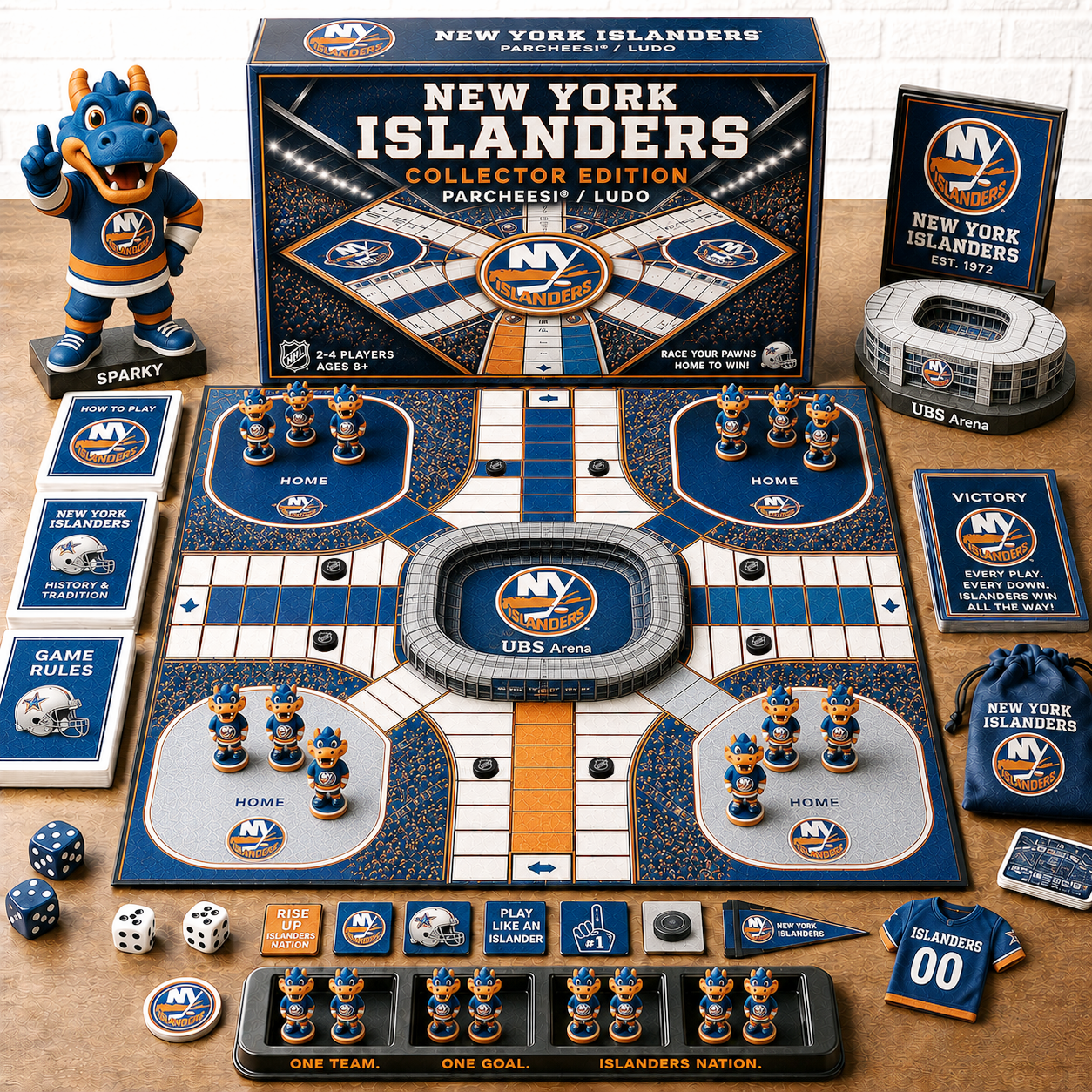 Premium NHL NYI Collector’s Edition Parcheesi Board Game