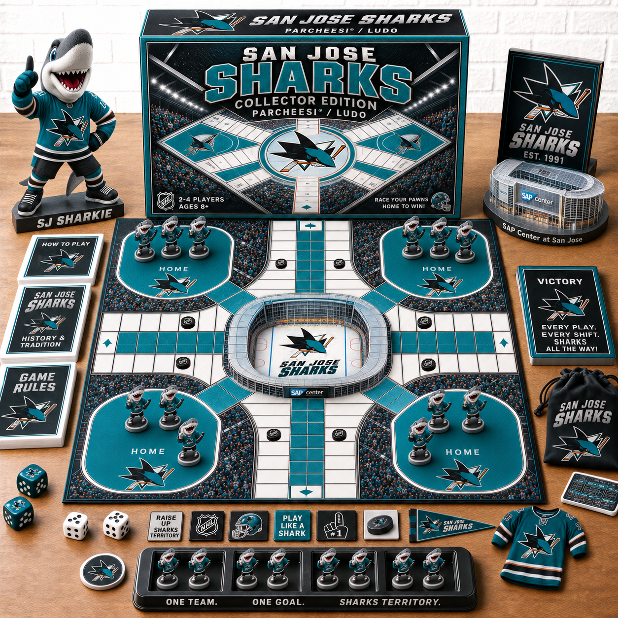 Premium NHL SJS Collector’s Edition Parcheesi Board Game