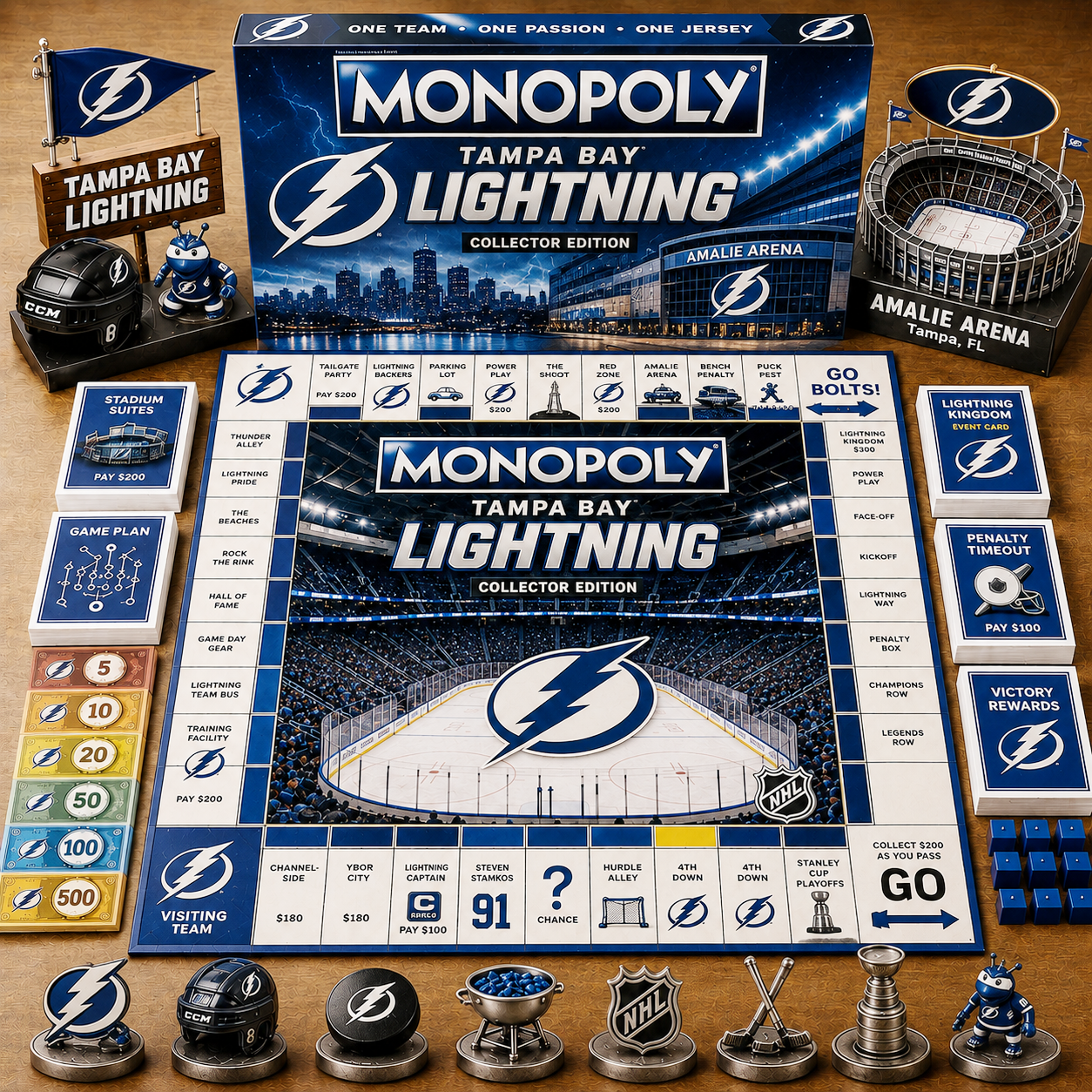 Premium NHL TBL Game Night Monopoly Collector’s Edition Board Game V5