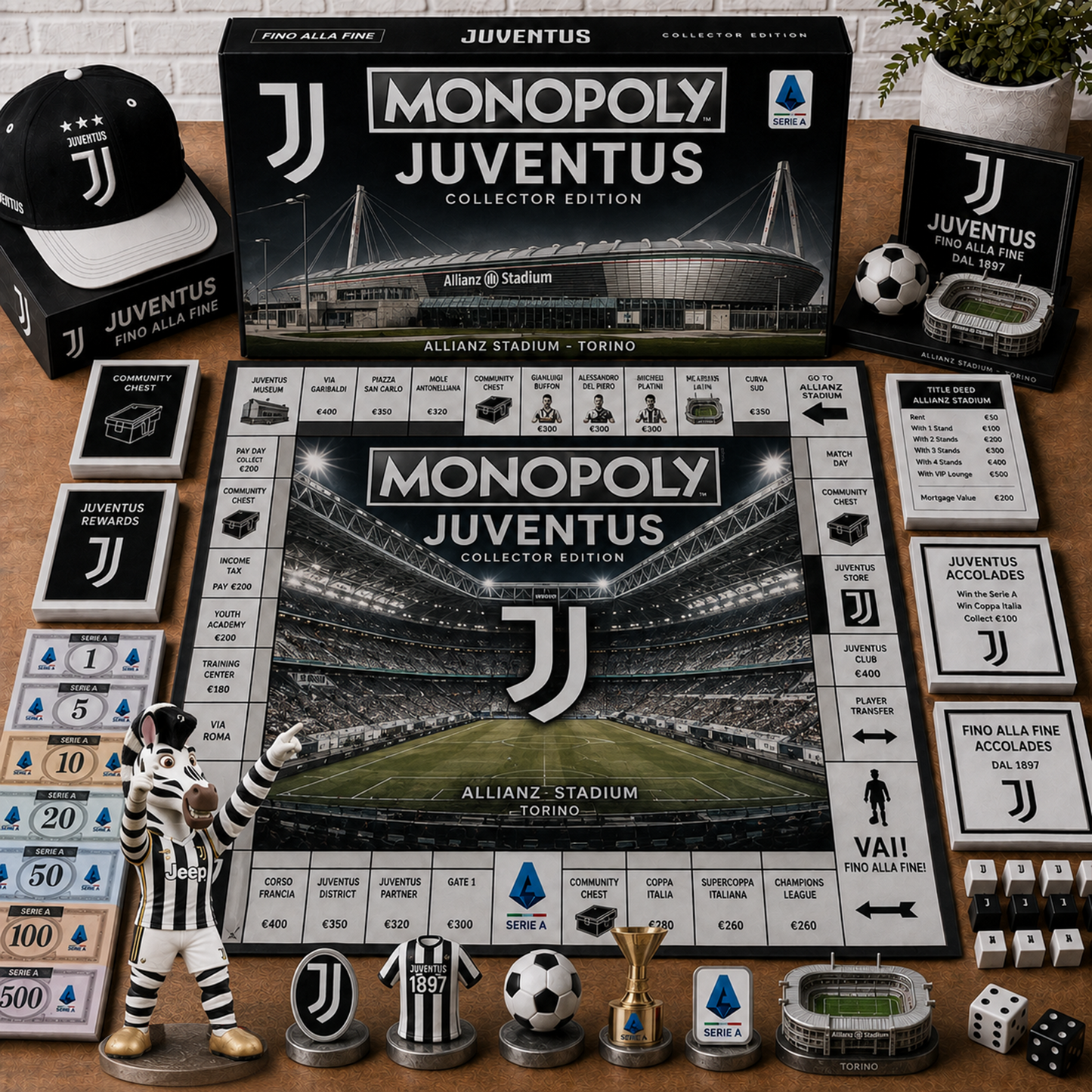 Premium Serie A JUV Monopoly Collector’s Edition Board Game