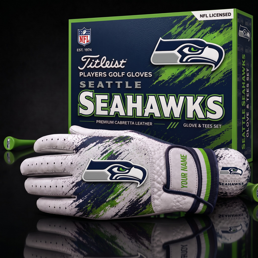SEA NFL LUXURY PERSONALIZED GOLF GLOVE SET LIMITED EDTION