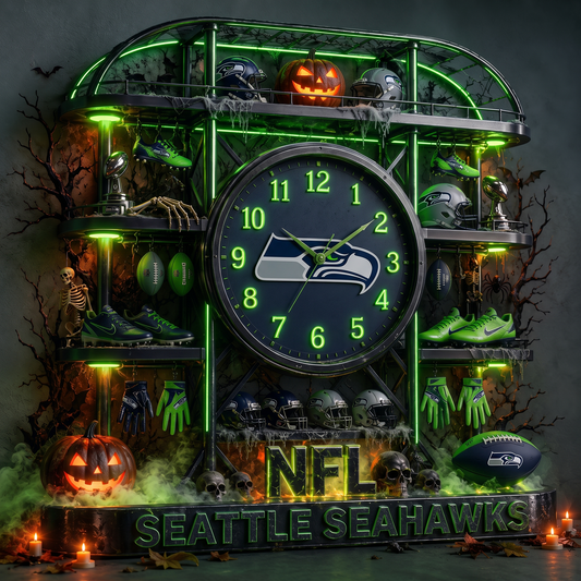 SEA X NFL Haunted Legacy Wall Clock – Halloween Limited Edition