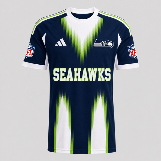SEA X Premium NFL Men’s Athletic Brush Stripe T-Shirt
