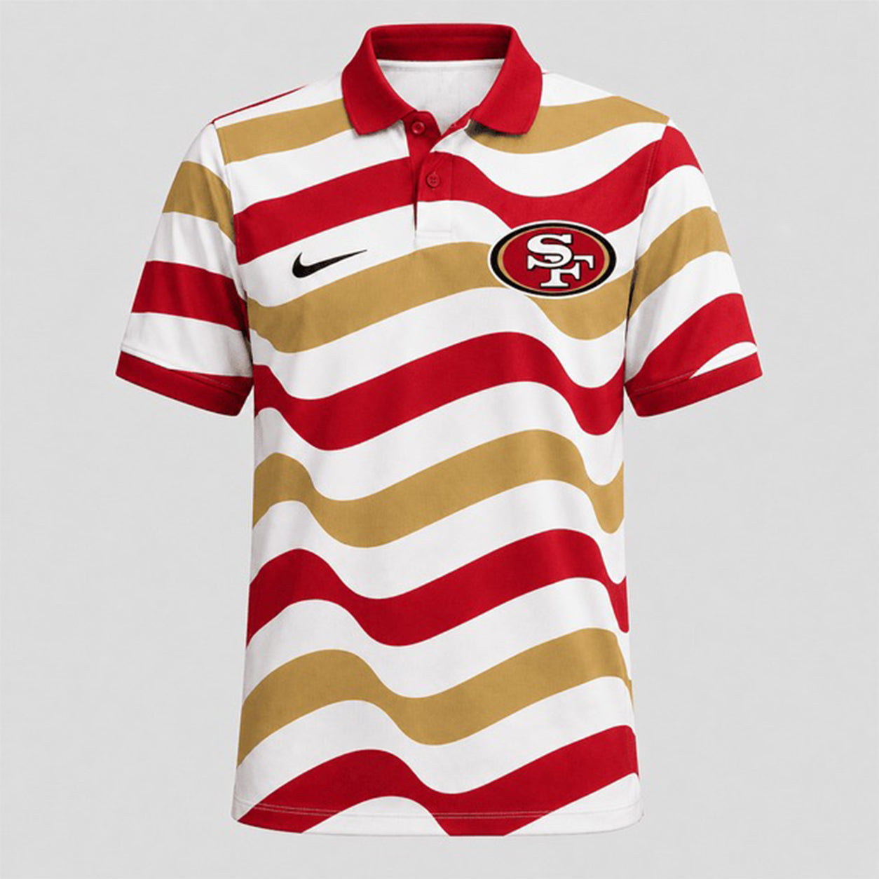 SF49 Premium NFL Custom Striped Athletic Polo Shirt