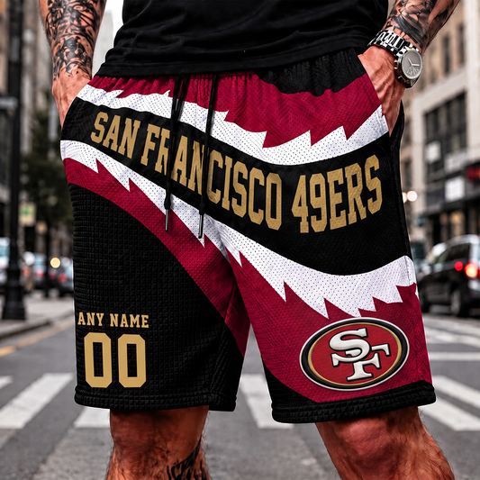 SF_NFL SHORT PANTS CUSTOM NAME & NUMBER FOR FAN