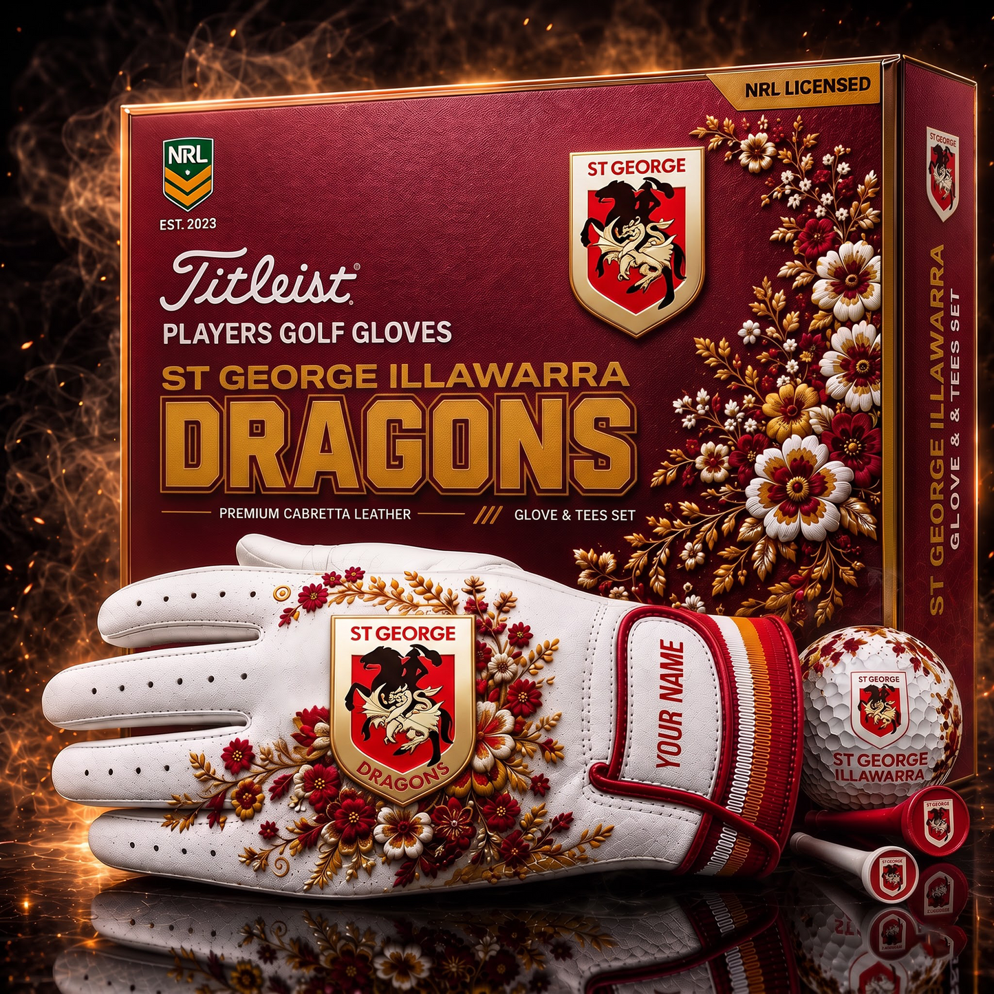 SGI X NRL LUXURY PLAYERS GOLF GLOVE GIFT SET  V2