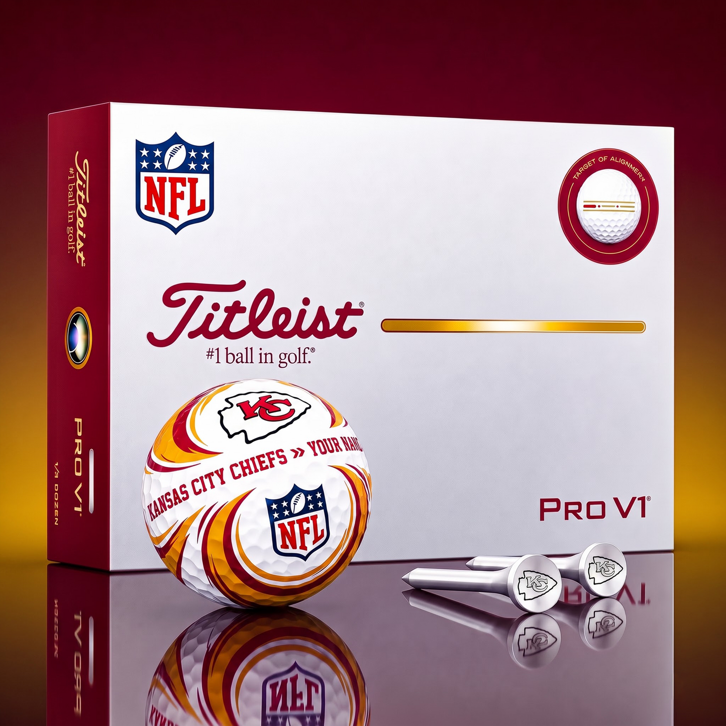 SIGNATURE NFL X KCC DELUXE PERSONALIZED GOLF BALL  LIMITED EDITION V3