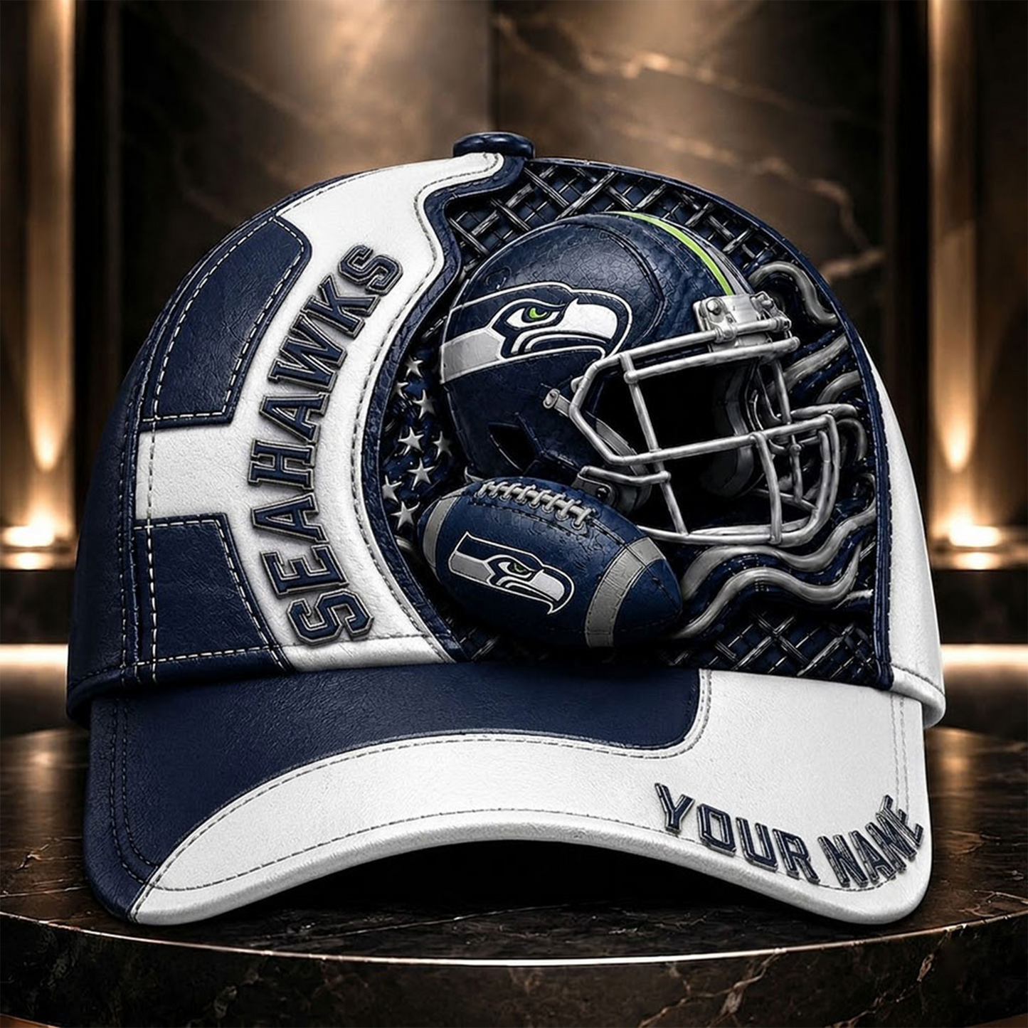 SS _NFL Legacy 3D Premium Leather Cap – Personalized Edition