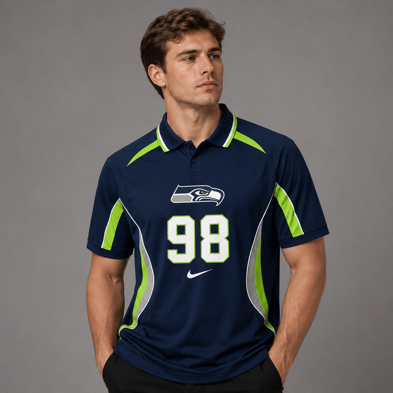 SS Premium NFL Custom Number Sports Style Polo Shirt