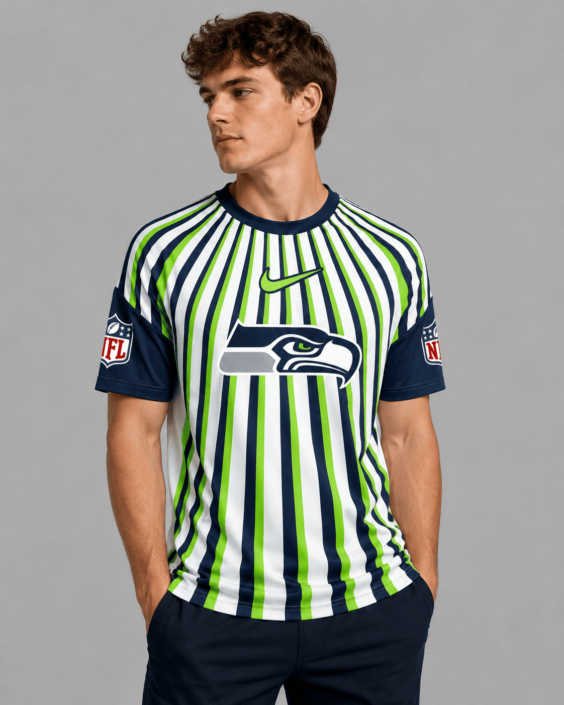 SS Premium NFL Men’s Athletic Vertical Stripe T-Shirt