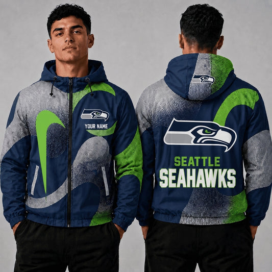 SS x NFL Premium Windbreaker Jacket Personalized Gift For Fan