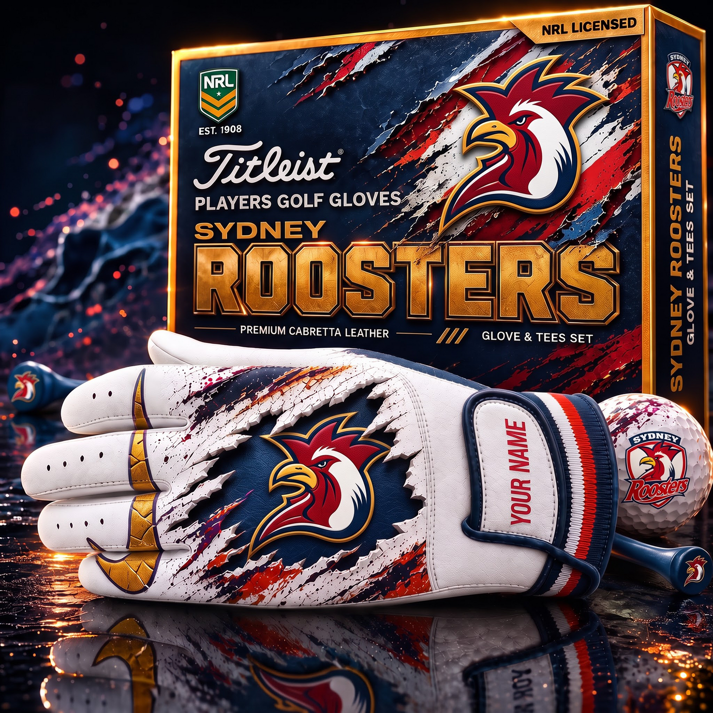 SYD PREMIUM NRL PLAYERS GOLF GLOVE GIFT SET  V2