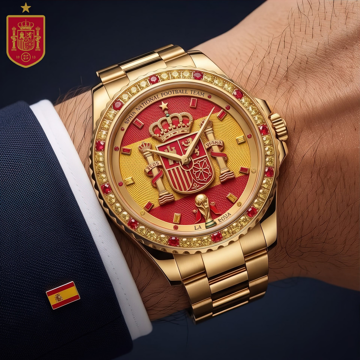 Spain National Football Team 2026 World Cup Champions Stainless Steel Watch