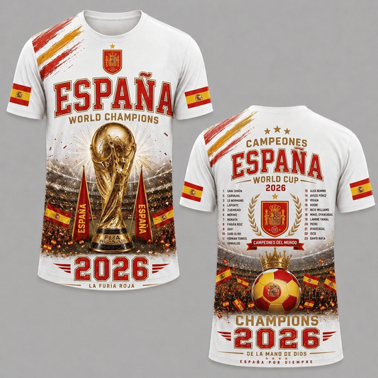 Spain National Football Team 2026 World Cup Champions V29 Shirt