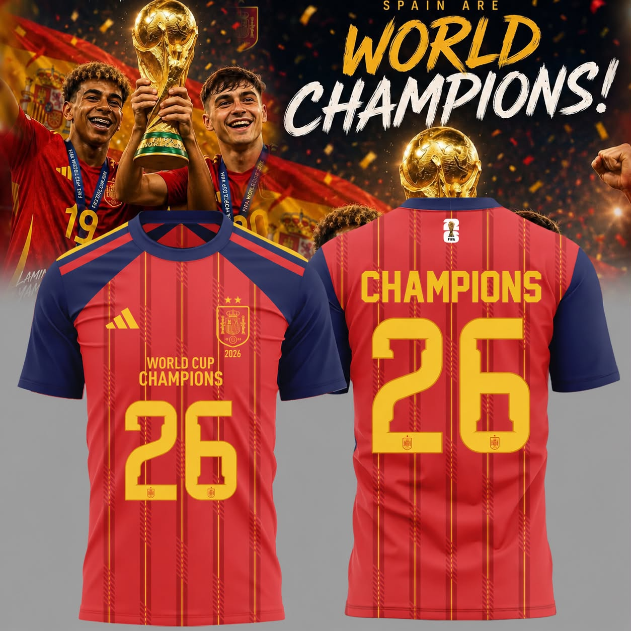 Spain National Football Team 2026 World Cup Champions V3 Shirt