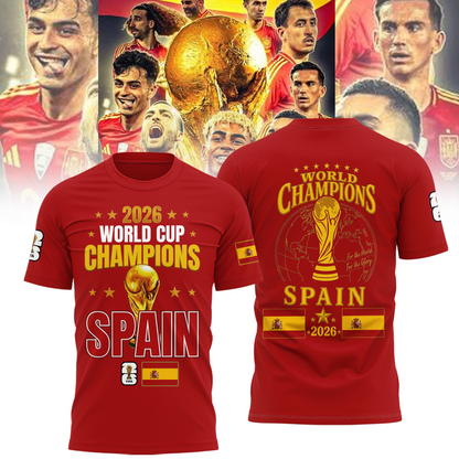 Spain National Football Team 2026 World Cup Champions V4 Shirt