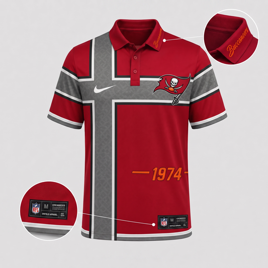 TB X Premium NFL Men’s Sporty Cross Stripe Polo Shirt