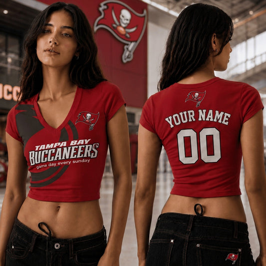 TBB x NFL Premium Women V-neck Croptop Personalized Gift For Fan