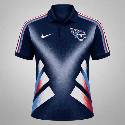 TT x Premium NFL Sports Fan Geometric Pattern Polo Shirt