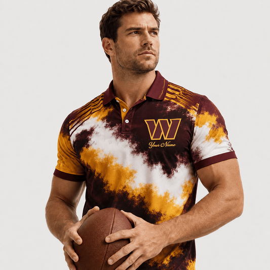 WAS X Premium NFL Premium Personalized Helmet Polo Shirt