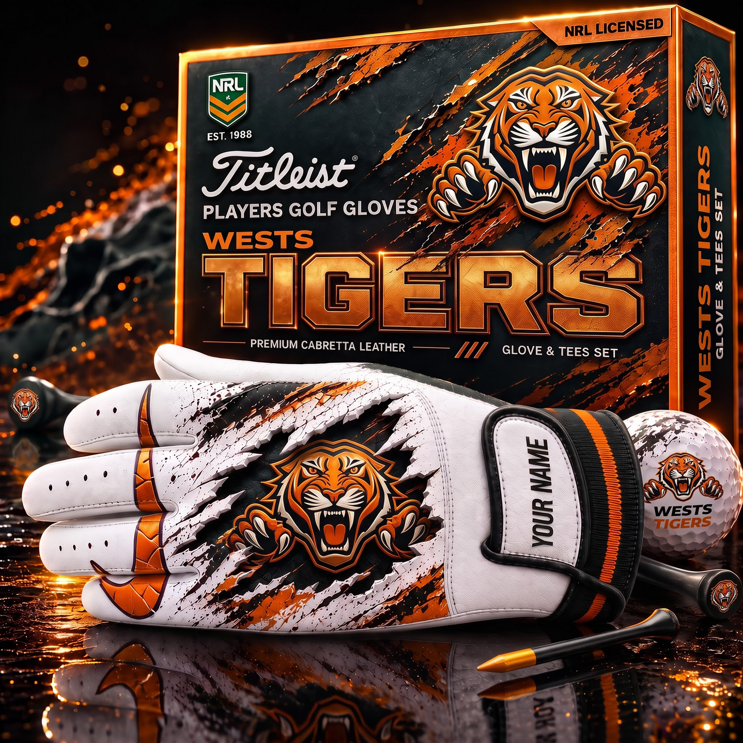 WST PREMIUM NRL PLAYERS GOLF GLOVE GIFT SET  V2